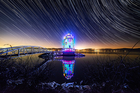Star Trails Over Sleepy Hollow Light